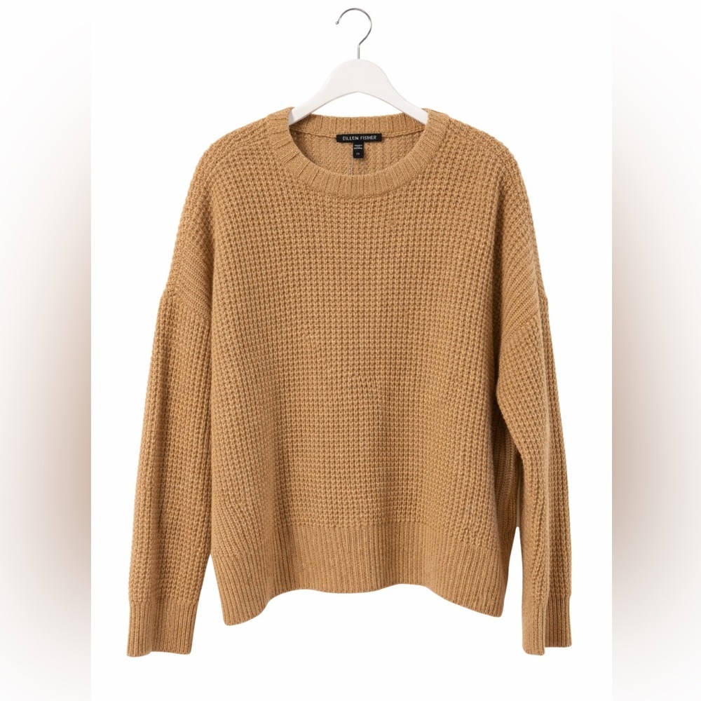 NWT Eileen Fisher Lofty Recycled Cashmere Crew Neck Sweater Top, Size L